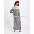 Dentelle Crochet Contrast Split Side Dress Fabrication En Gros Mode Femmes Vêtements (TA3230D)